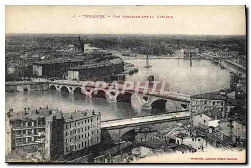 Cartes postales Toulouse vue generale sur la Garonne