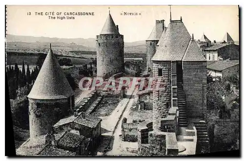 Ansichtskarte AK The Cite of Carcassonne Les Lices Hautes Notice