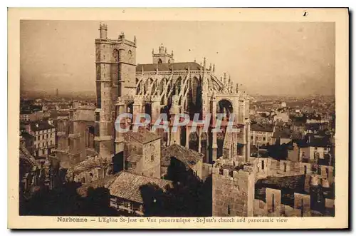 Cartes postales Narbonne l'eglise St Just et Vue panoramique