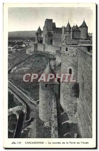 Ansichtskarte AK Carcassonne la Montee de la Porte de l'Aude