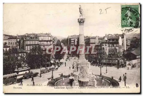 Cartes postales Marseille la Place Castellane Fontaine Cantini Baille Boulevard