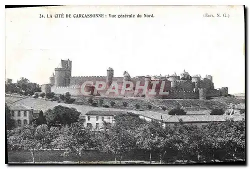 Cartes postales La Cite de Carcassonne vue generale du Nord