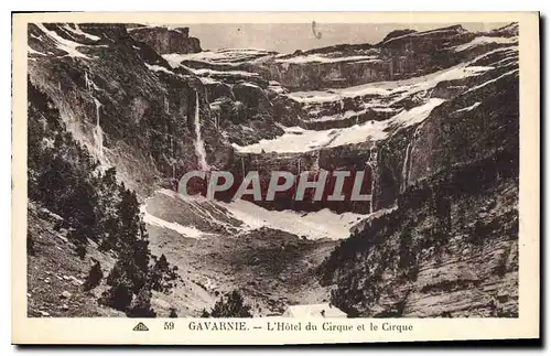 Cartes postales Gavarnie l'Hotel du Cirque et le Cirque