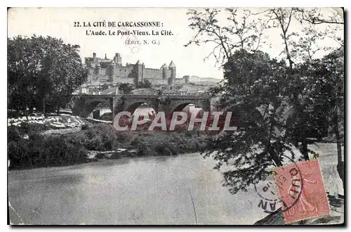 Ansichtskarte AK La Cite de Carcassonne L'Aude le Pont Vieux la Cite