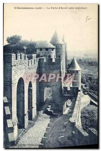 Ansichtskarte AK Carcassonne Aude La Porte d'Aude cote interieur