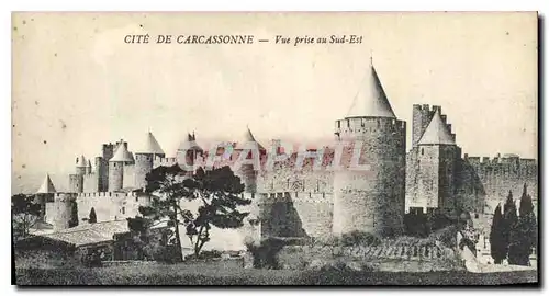 Cartes postales Cite de Carcassonne Vue prise au Sud Est