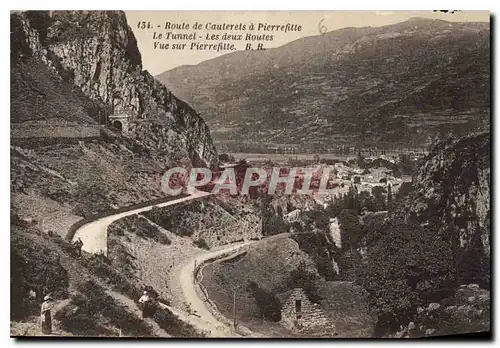 Cartes postales Route de Cauterets a Pierrefitte le Tunnel les deux Routes Vue sur Pierrefitte