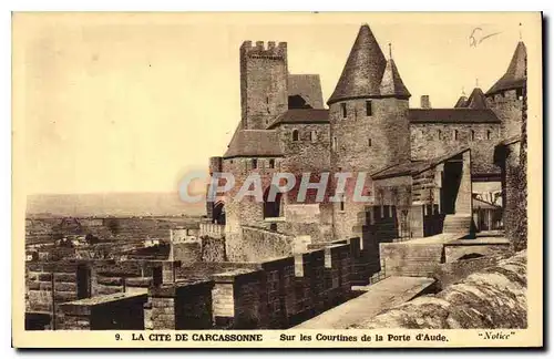 Ansichtskarte AK La Cite de Carcassonne Sur les Courtines de la Porte d'Aude