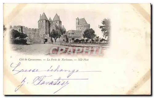 Ansichtskarte AK Cite de Carcassonne La Porte de Narbonne Carte 1900