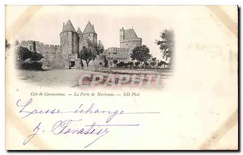 Cartes postales Cite de Carcassonne La Porte de Narbonne Carte 1900