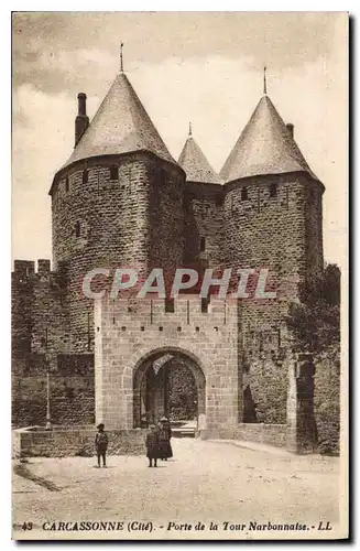 Ansichtskarte AK Carcassonne Cite Porte de la Tour Narbonnaise