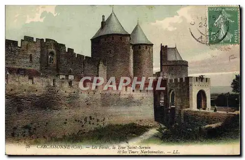 Cartes postales Carcassonne Cite Les Fosses la Tour Saint Sernin et les Tours Narbonnaises