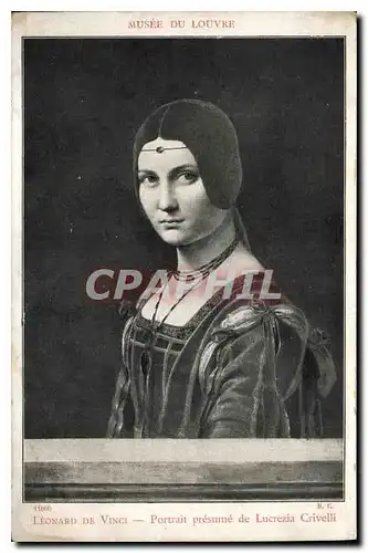 Cartes postales Musee du Louvre Leonard de Vinci Portrait presume de Lucrezia Crivelli