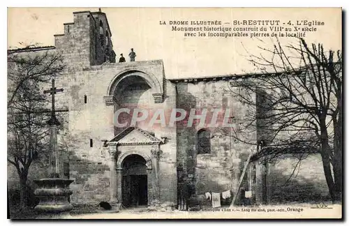 Cartes postales La Drome illustree St Restitut l'Eglise Monument historique construit du VIII au X siecle avec l