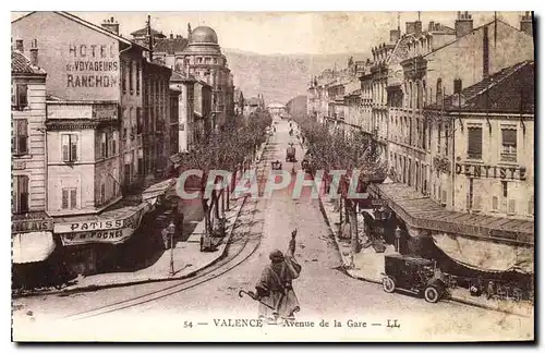 Cartes postales Valence Avenue de la Gare Dentiste Hotel des Voyageurs Ranchon Patisserie