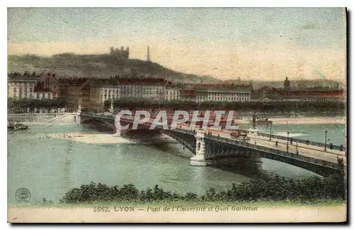 Cartes postales Lyon Pont de l'Universite et Quai Gailleton