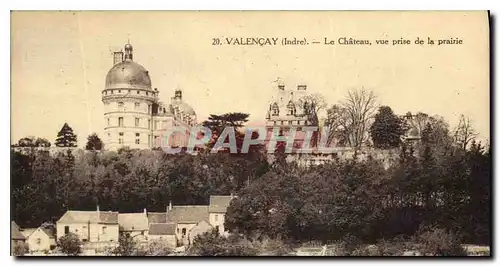 Ansichtskarte AK Valencay Indre le chateau vue prise de la prairie