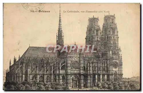 Cartes postales Orleans la Cathedrale vue d'ensemble cote Nord