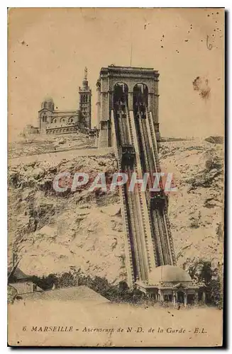 Cartes postales Marseille Ascenseurs de N D de la Garde