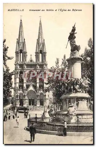 Cartes postales Marseille Monument des Mobiles et l'Eglise des Reformes