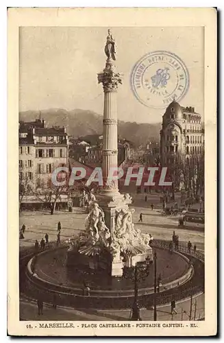 Cartes postales Marseille Place Castellane fontaine Cantili