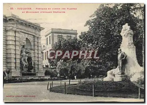 Ansichtskarte AK Toulouse Fontaine du Jardin des Plantes et monument d'Armand Sylvestre