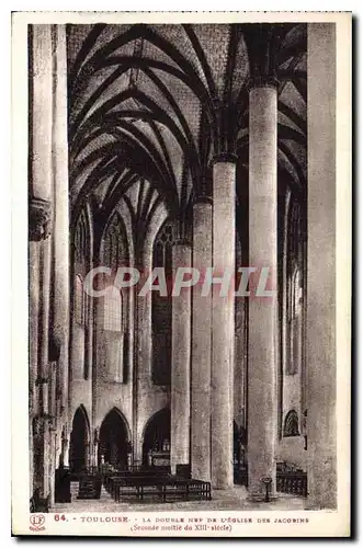 Cartes postales Toulouse La double Nef de l'eglise des Jacobins