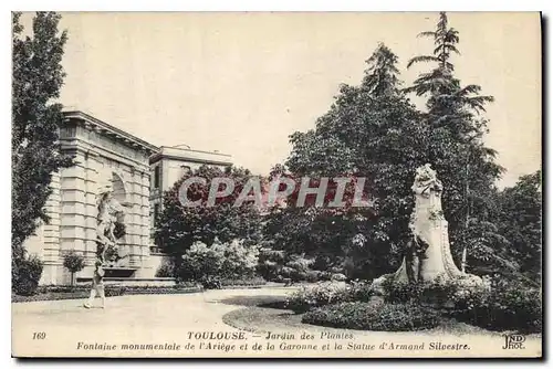 Ansichtskarte AK Toulouse Jardin des Plantes Fontaine monumentale de l'Ariege et de la Garonne et la Statue d'Arm