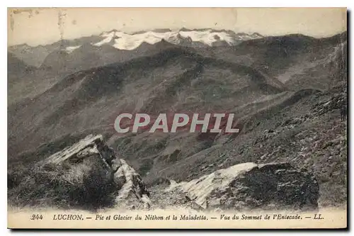 Cartes postales Luchon pic et Glacier du Nethon et la Maladetta Vue du Sommet de l'Enfacade