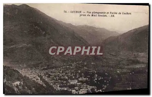 Cartes postales Luchon Vue plogeante et Vallee de Luchon prise du Mail Soulan