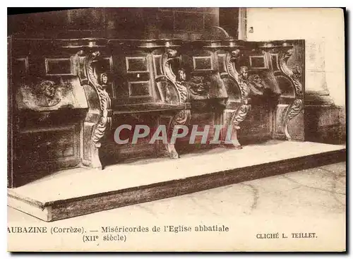 Ansichtskarte AK Aubazine Correze Misericordes de l'Eglise abatiale