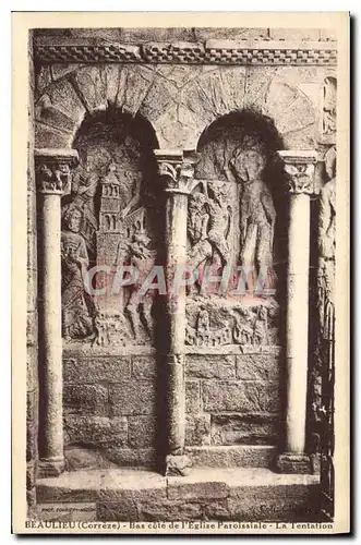 Cartes postales Beaulieu Correze Bas cote de l'Eglise Paroissiale La Tentation