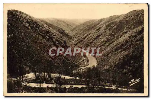 Cartes postales Gorges de la Dordogne Pont d'Eylac Vue panoramique sur Gleny Correze