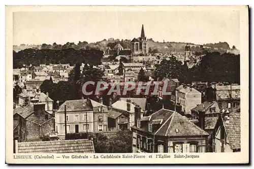 Cartes postales Liseux Calvados Vue Generale La Cathedrale Saint Pierre et l'Eglise Saint Jacques