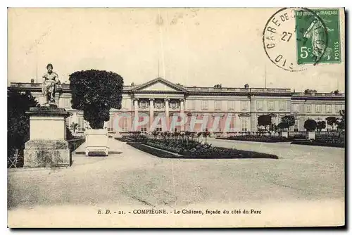 Cartes postales Compiegne Le Chateau facade du cote Parc