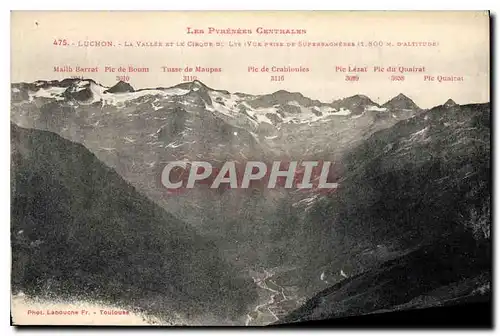 Cartes postales Luchon La Vallee et le Cirque du Lys Vue prise de Superbagneres