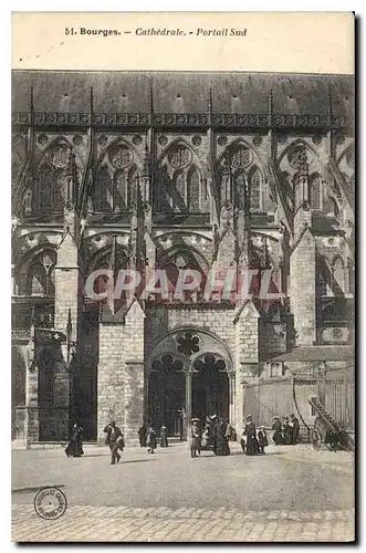 Ansichtskarte AK Bourges Cathedrale Portail Sud