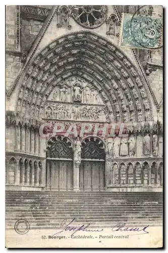 Cartes postales Bourges Cathedrale Portail central