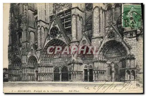 Ansichtskarte AK Bourges Portail de la Cathedrale