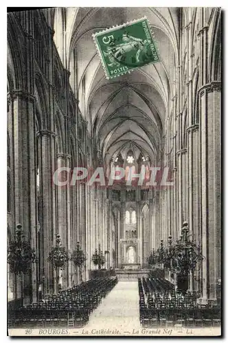 Ansichtskarte AK Bourges La Cathedrale La Grande Nef