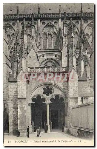 Ansichtskarte AK Bourges Portail meridional de la Cathedrale