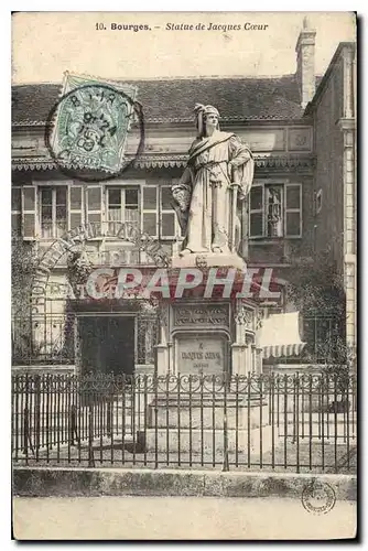 Cartes postales Bourges Statue des Jacques Coeur