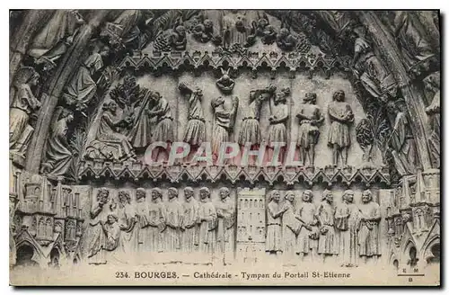 Cartes postales Bourges Cathedrale Tympan du Portail St Etienne