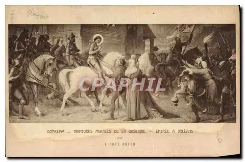 Cartes postales Domremy Peintures Murales de la Basilique entree a Orleans