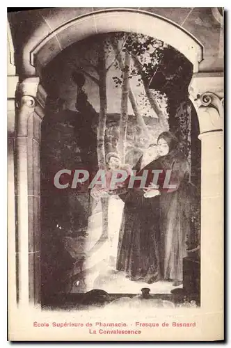 Cartes postales Ecole Superieure de Pharmacie Fresque de Besnard La Convalescence