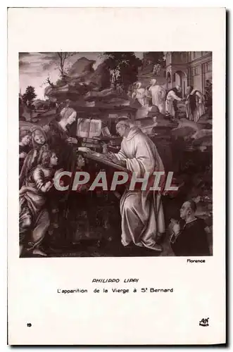 Cartes postales Philippo Lippi L'apaprition de la Vierge a St Bernard