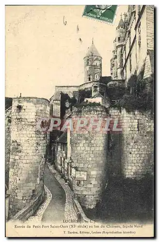 Cartes postales Loches Entree du Petit Fort Saint Ours au bas du Chateau Facade Nord