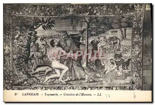 Ansichtskarte AK Langeais Tapisserie Creation del'Homme