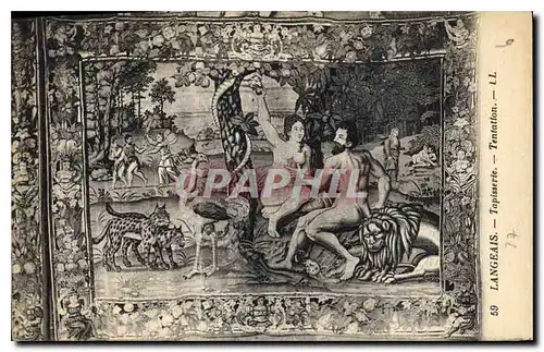 Cartes postales Langeais Tapisserie Tentation