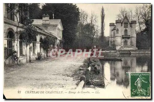 Cartes postales Chateau de Chantilly Etangs de Comelle Peche Pecheur